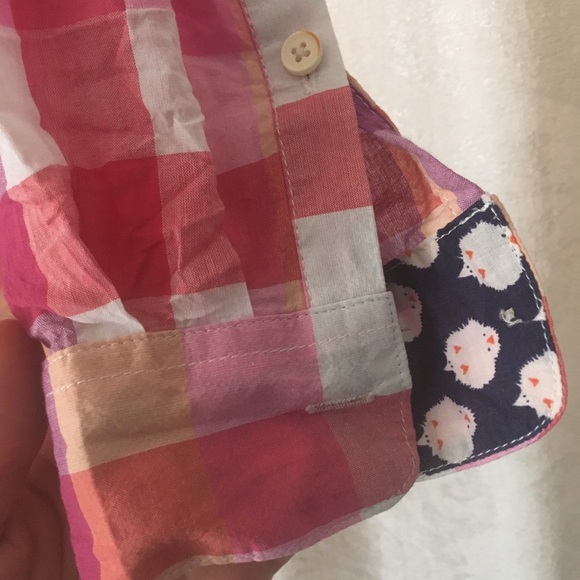 Pink plaid button down - Picture 4 of 5